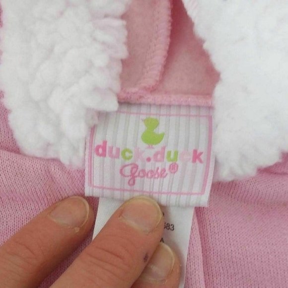 Baby Girl Winter Hoodie Outfit Warm Set 2 PC Cat Pink/Gray Duck.Duck.Goose Gift - Picture 11 of 11